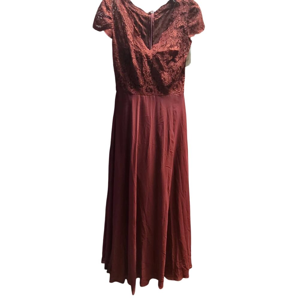 Js Collections Burgundy Wine Size 8 Formal Maxi D… - image 2